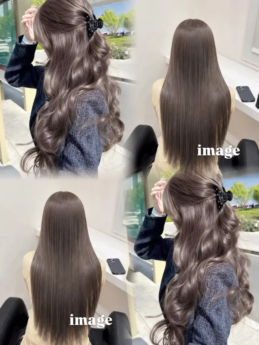 ロング カラー カット ヘアカラー 🤍韓国大人っぽ ベージュMAI🤍のヘアスタイル