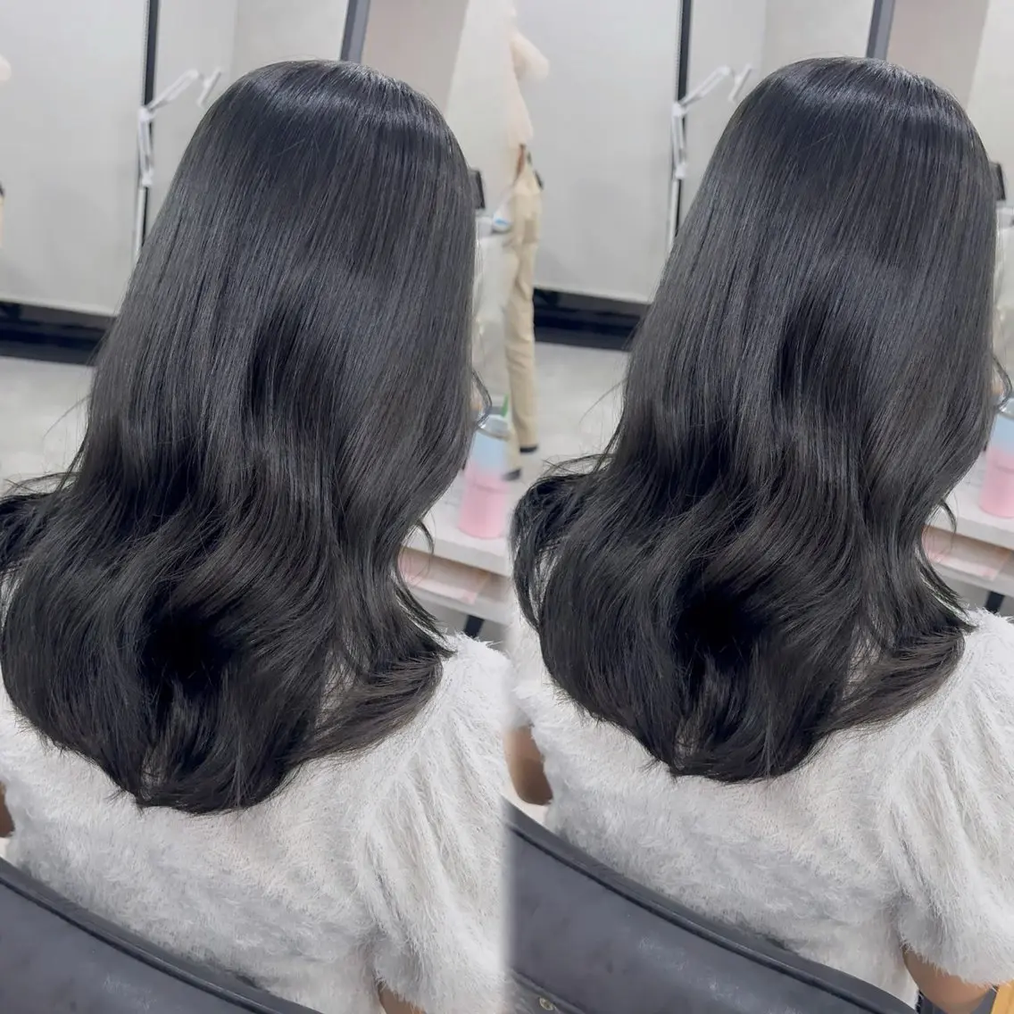 ロング カラー アッシュ アッシュブラウン ベージュカラー 黒髪 ブリーチ 赤み無し柔らかカラー 【梅田】madokaのヘアスタイル