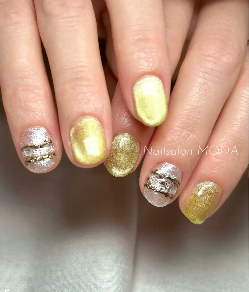 ネイル マグネットネイル ニュアンスネイル ハンドネイル Nailsalon MONA.のネイルデザイン