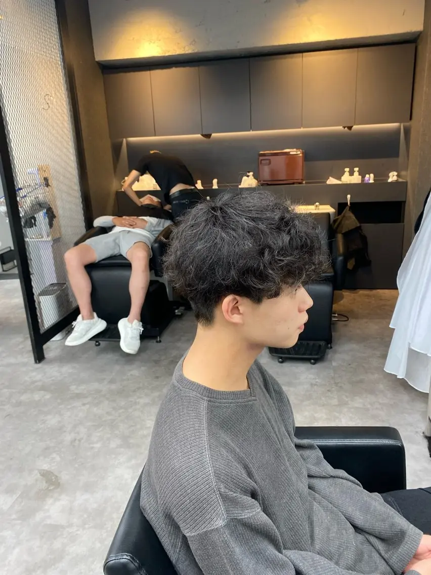 ショート パーマ メンズ メンズ韓国風 メンズパーマ 韓国風ヘア RIKIYA👑 北千住メンズ特化👑のヘアスタイル