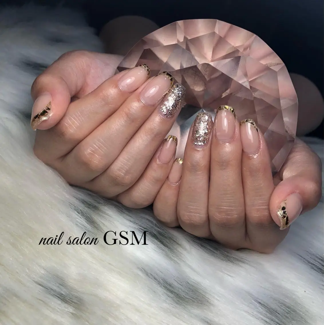 ネイル フレンチネイル ガラスフレンチ nail salon GSMのネイルデザイン