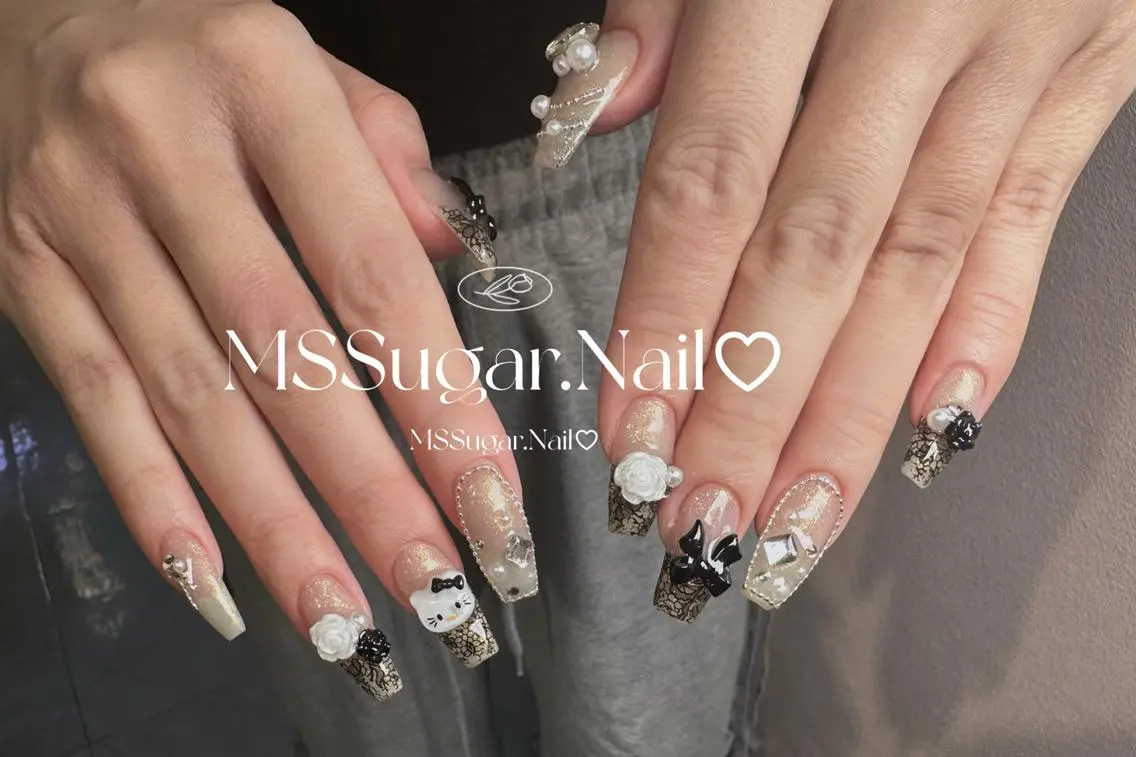 ネイル ハロウィン ロングネイル マグネットネイル スカルプネイル ネイルチップ MSSugar Nailのネイルデザイン