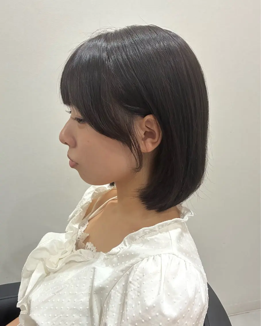 ミディアム 顔周りカット カット ヘアカラー 柴田真衣 /ナチュラル/半個室のヘアスタイル