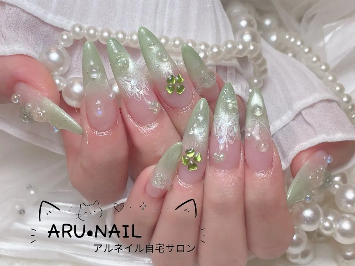 ネイル アートネイル ロングネイル ARU·NAIL 自宅サロン港区宝神のネイルデザイン