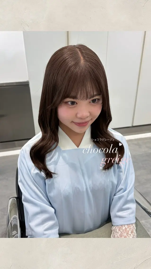 セミロング カラー ヘアカラー ParveMix ♡白神みやびのヘアスタイル