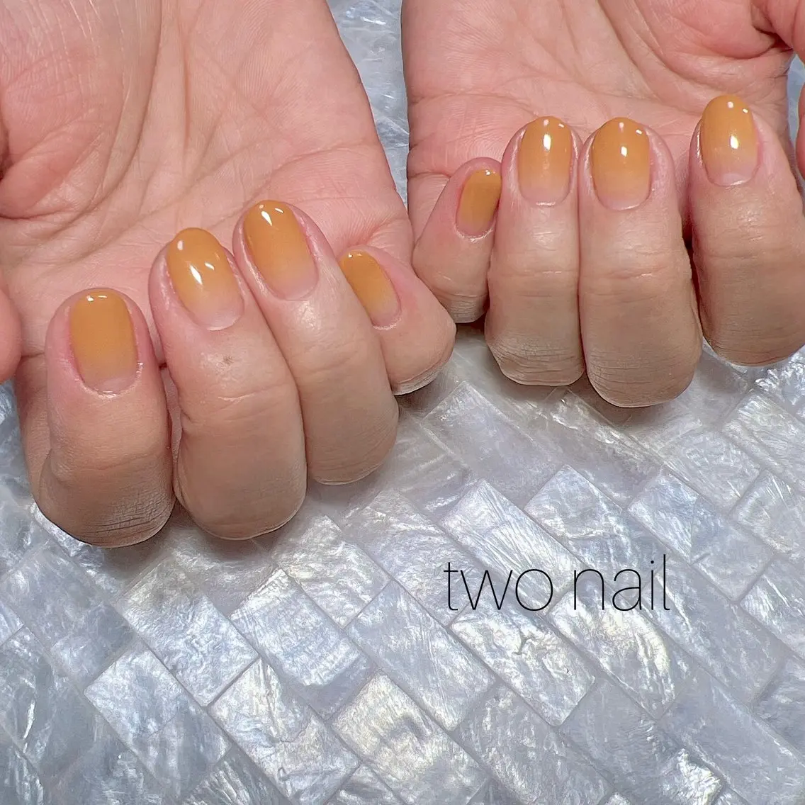 ネイル ブラウン ネイルチップ ホワイト ハンドネイル two nailのネイルデザイン