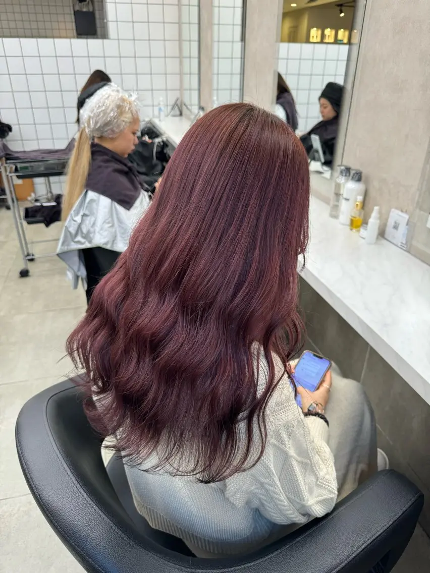 ロング カラー パーマ ヘアアレンジ メンズ キッズ 韓国系🇰🇷🩶 艶暗髪/MEIのヘアスタイル