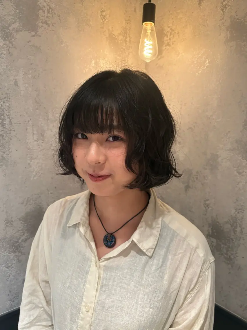 ショート パーマ 🪐海外hair/パ ーマ/暖色/ミミ🌼のヘアスタイル