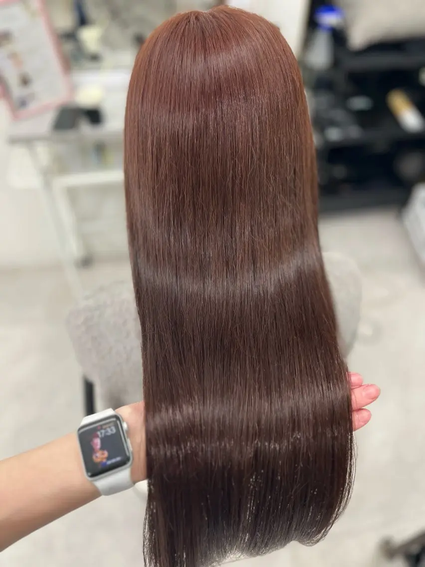 ロング カラー ブリーチ ブラウンカラー ダブルカラー ブリーチなしカラー ピンクカラー カット ヘアカラー トリートメント 🫧ぷる艶カラー🫧 Yuubi🦩のヘアスタイル
