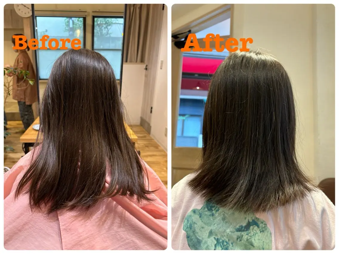 ミディアム キッズ カット 艶カラー🫧 推しカラー🧸楽歌のヘアスタイル