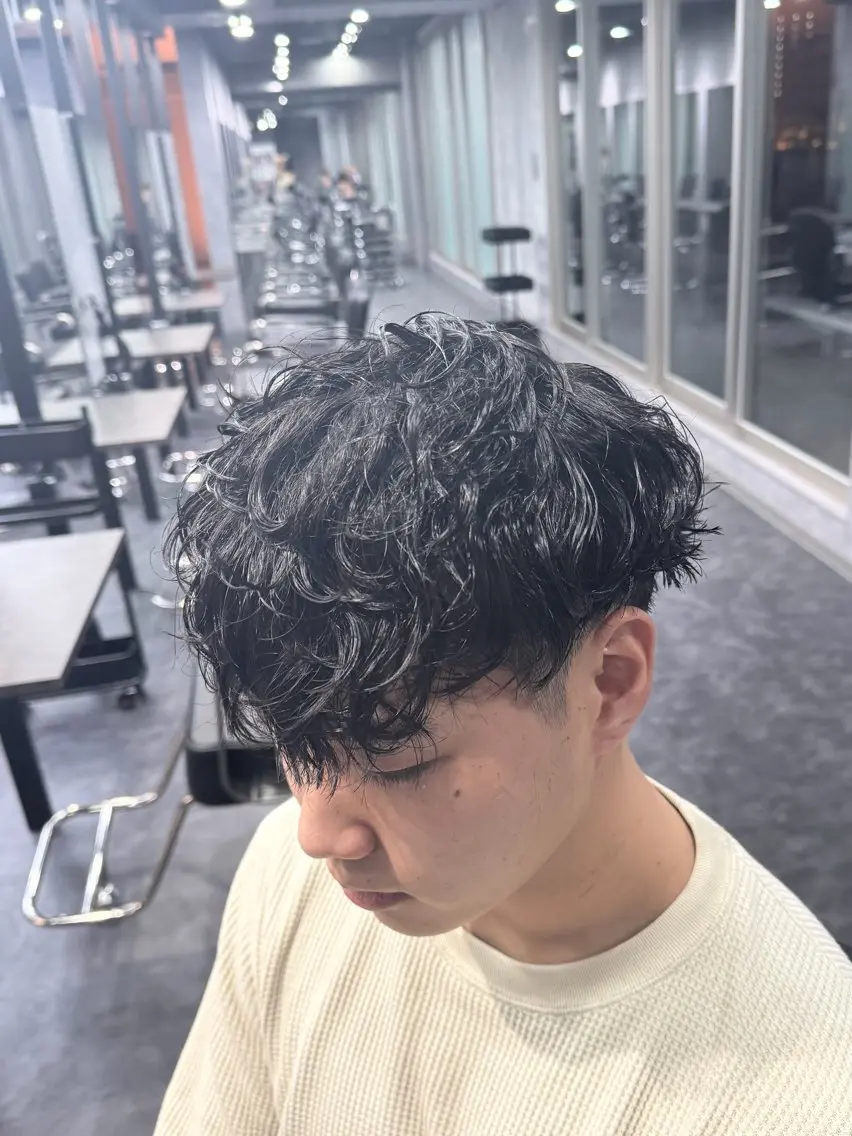 パーマ メンズ カット パーマ 深野 ちさとのヘアスタイル