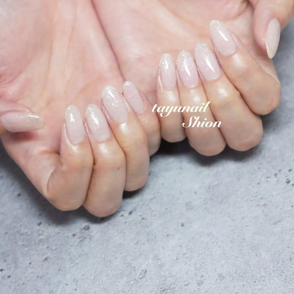 ネイル ブルー ジェルネイル グラデーション ロングネイル パラジェル ネイルサロン 【たゆnail】のネイルデザイン