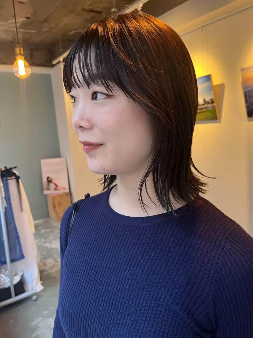 ミディアム カラー パーマ ヘアアレンジ robe 田中 実友のヘアスタイル