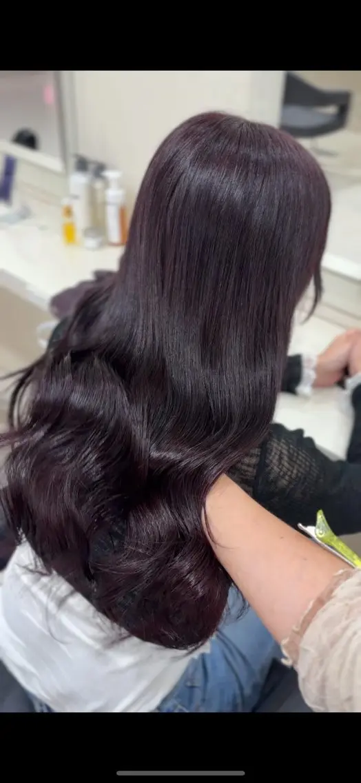 ロング ヘアカラー トリートメント ヘアセット 💗暖色カラー💗 ツヤ髪💗Mayaのヘアスタイル