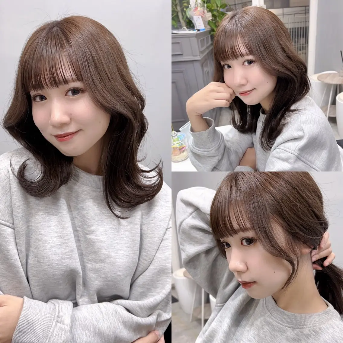 セミロング カラー カット ヘアカラー 🪞上品で可愛い韓国 ヘア🪞Rikutoのヘアスタイル