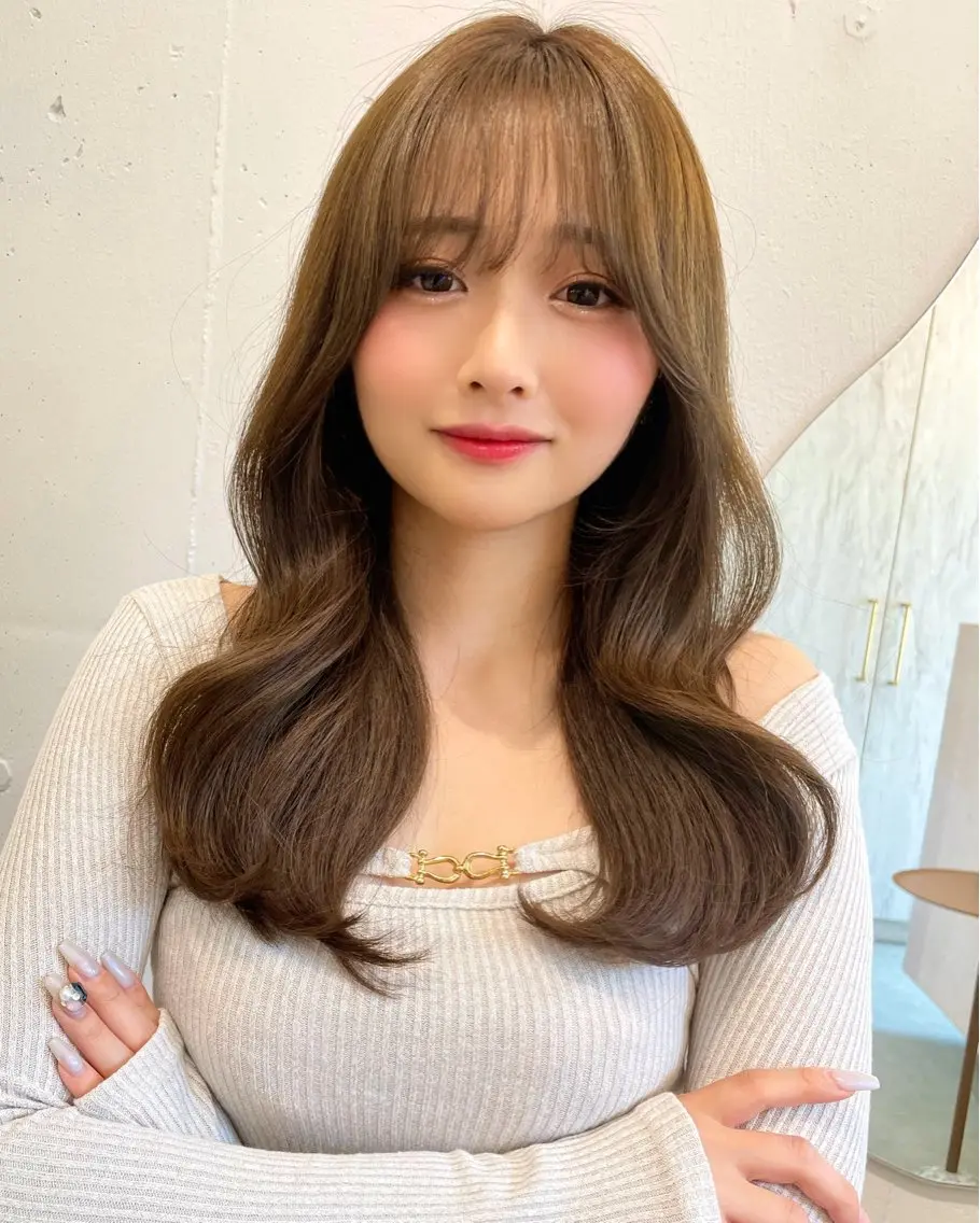 セミロング カラー ベージュカラー ブリーチ 透明感カラー ダブルカラー グレージュ カット ヘアカラー トリートメント 上品ヘア🤍顔周り/ レイヤー✨/林遼一郎のヘアスタイル