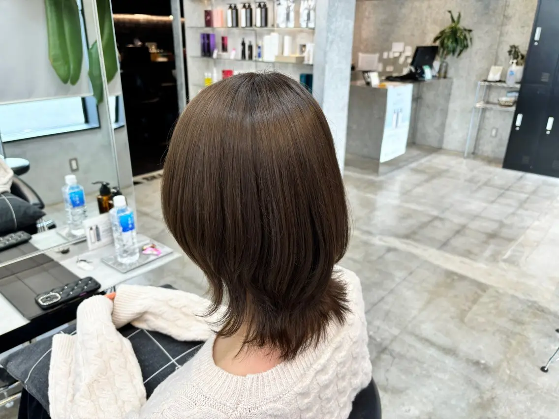 ミディアム ウルフカット 🌷艶感カラー🌷 富施 優花のヘアスタイル