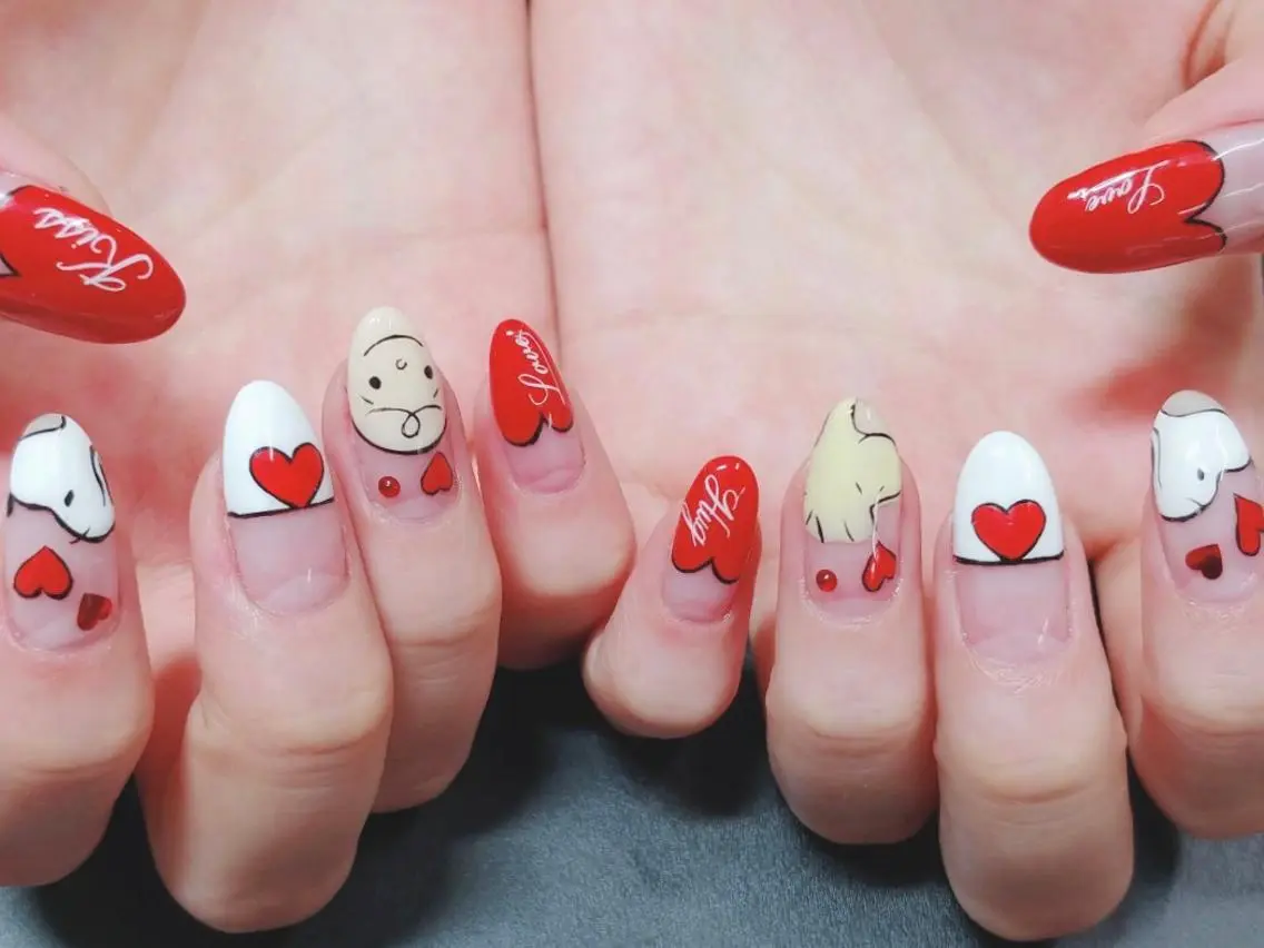 ネイル ハート バレンタイン ハンドネイル Nail lieNのネイルデザイン