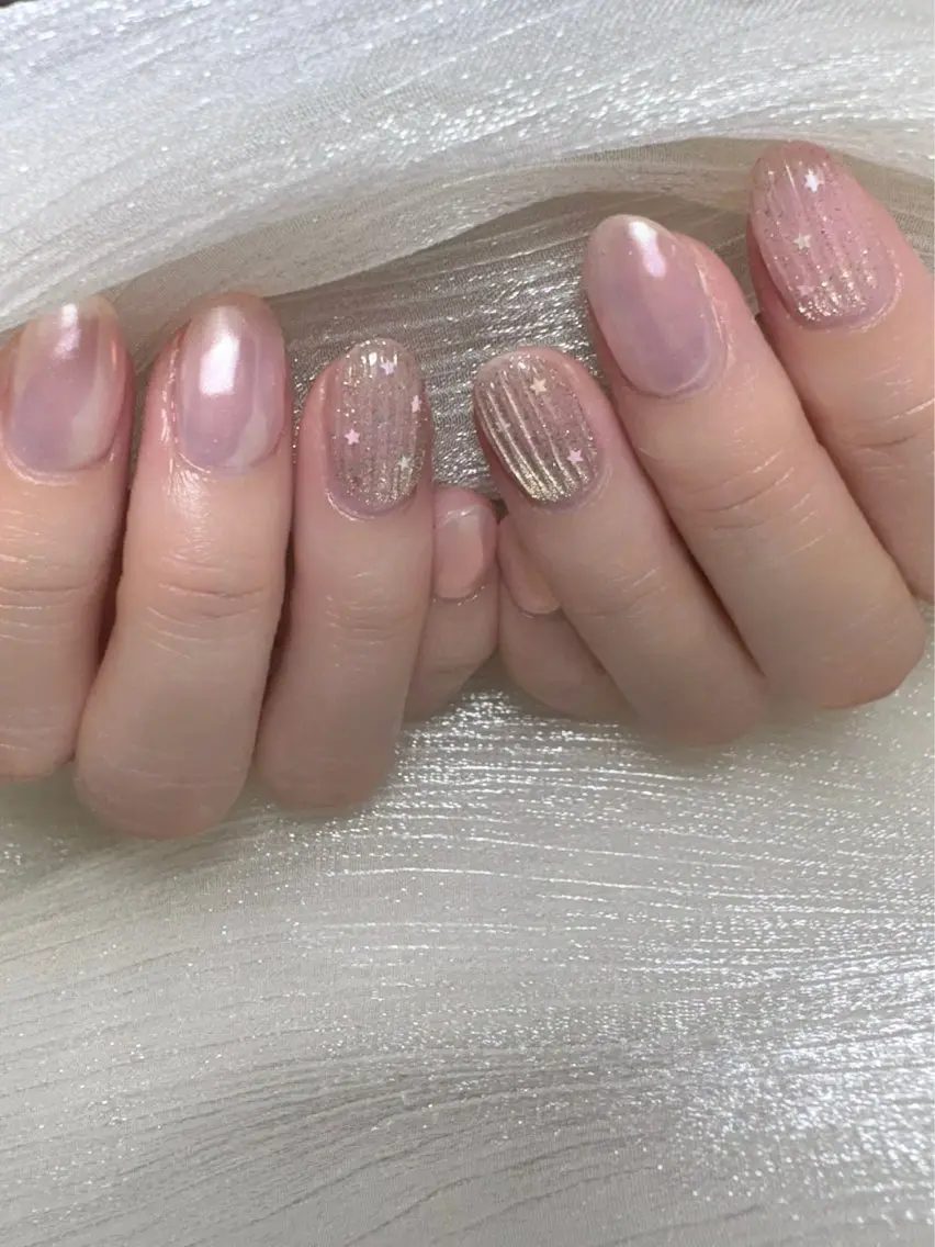 ネイル キラキラネイル ラメ(グリッター) 持ち込み ニュアンスネイル nail salon minthのネイルデザイン
