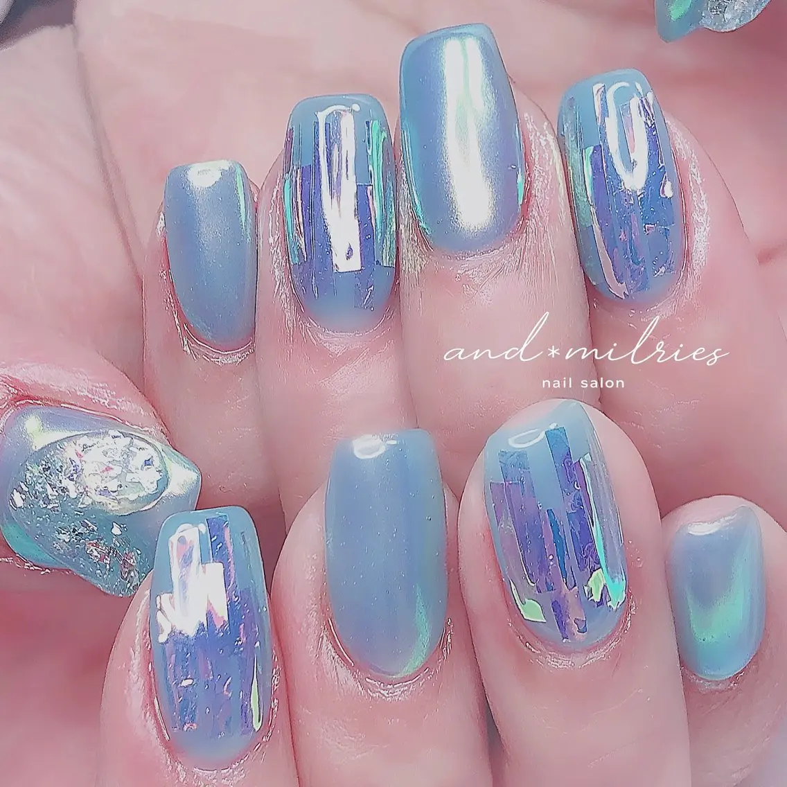 ネイル アートネイル 長さ出し ロングネイル ハンドネイル and* milriesのネイルデザイン