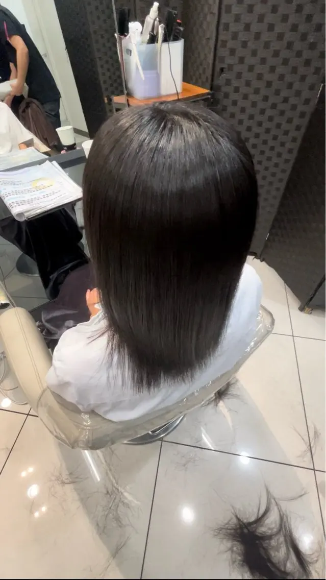 セミロング 縮毛矯正 秋葉原/髪質改善特化 鹿倉尊のヘアスタイル