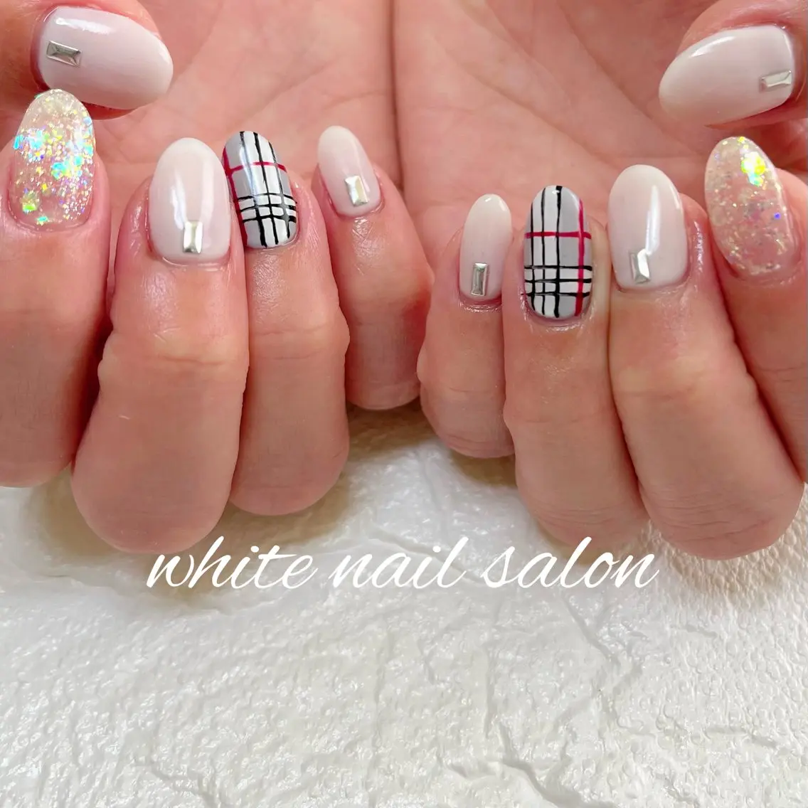 ネイル ラメ(グリッター) ハンドネイル white nail salonのネイルデザイン