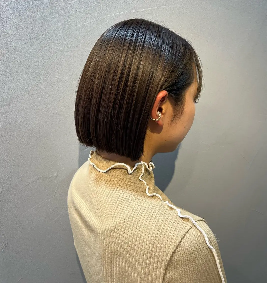 ショート 切りっぱなしボブ ボブ 神戸ボブ✂️ ioe三宮/田 伸佳のヘアスタイル