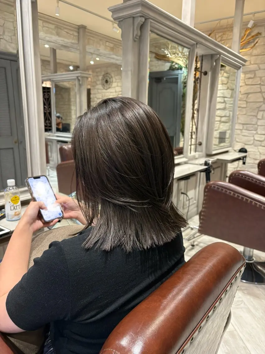 ミディアム カラー ヘアカラー 縮毛矯正 トリートメント 🫧‪大滝 いくみ🌿辻堂のヘアスタイル