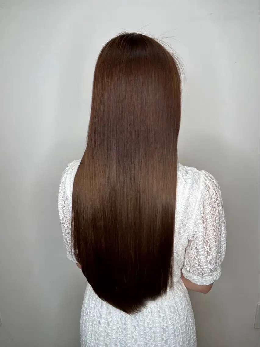 ロング 酸性ストレート カット 縮毛矯正 HARUKI🌸笹塚 インナーカラーのヘアスタイル