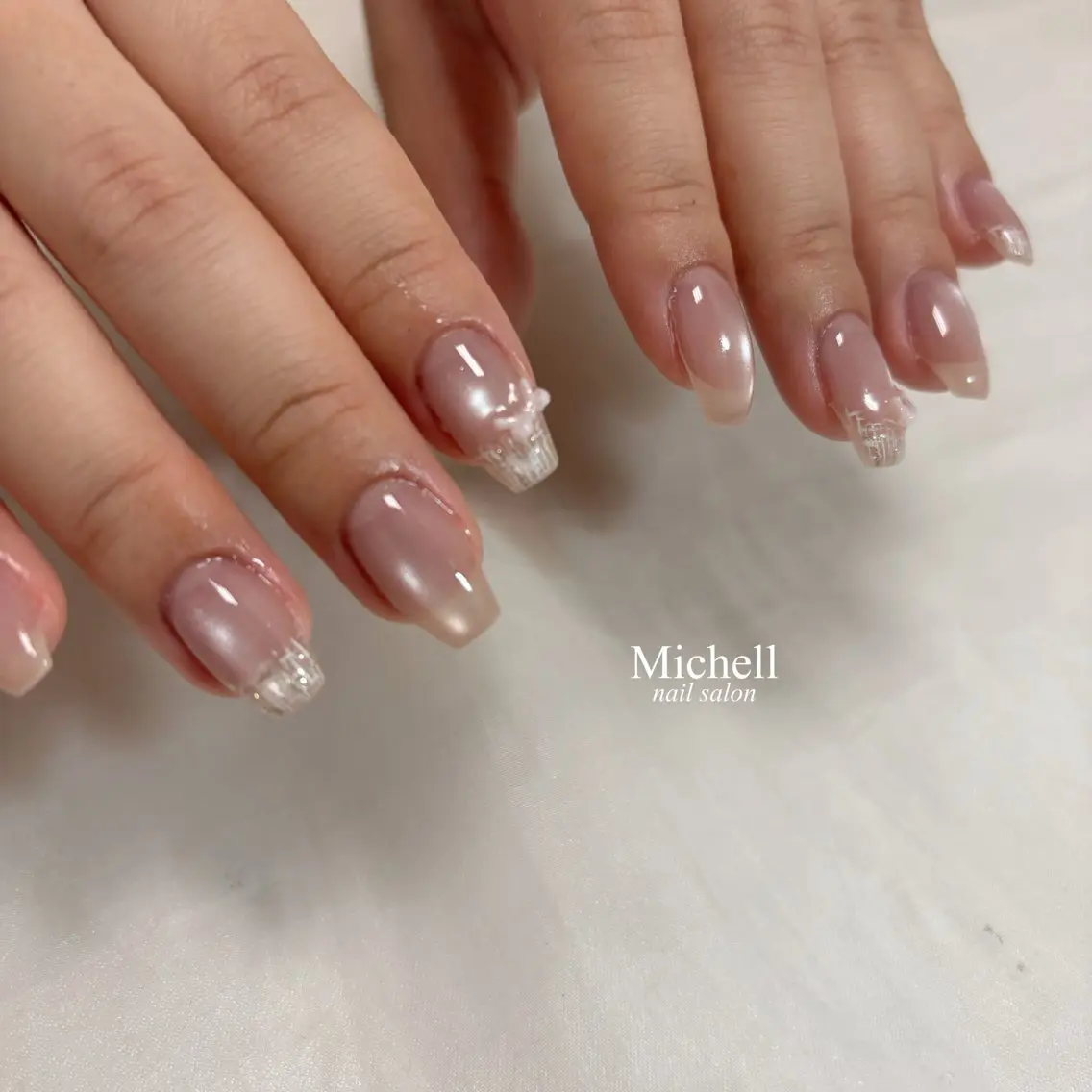 ネイル リボン ハンドネイル Michell_ dianaのネイルデザイン