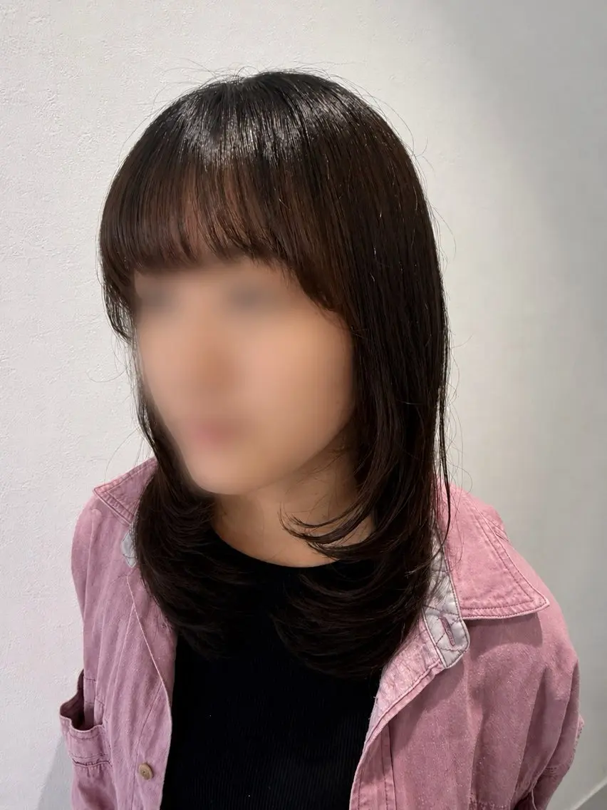 ロング 顔周りカット レイヤーカット 坂口 華のヘアスタイル