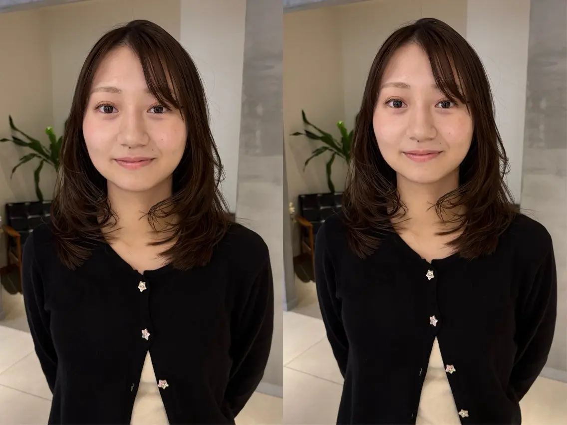 セミロング レイヤーカット 髪質改善・水素カラー ARIA(ému)のヘアスタイル