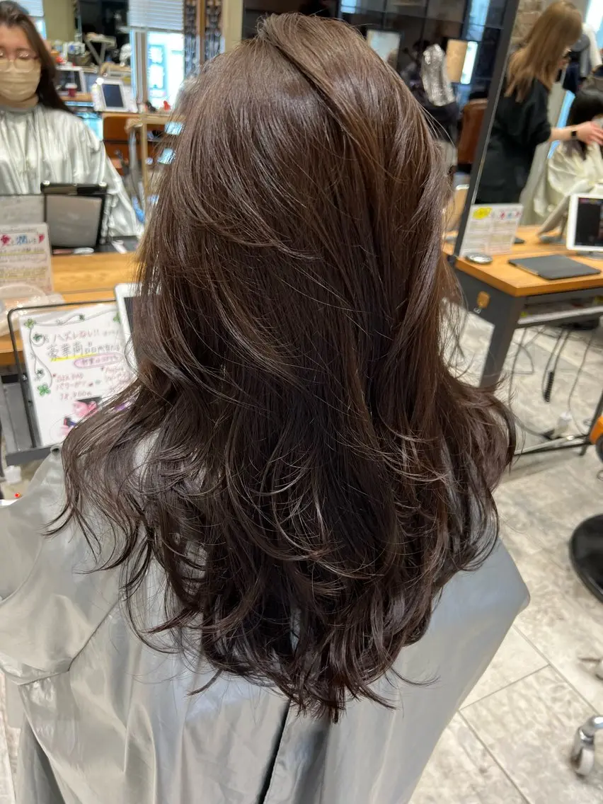 ロング カラー 韓国ヘア🇰🇷／ 艶カラー鈴木萌愛🩶のヘアスタイル