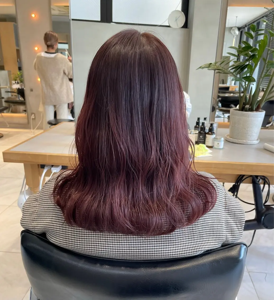 ミディアム ヘアカラー トリートメント ヘッドスパ ヘアセット 艶髪/レイヤーカット 🐣misakiのヘアスタイル