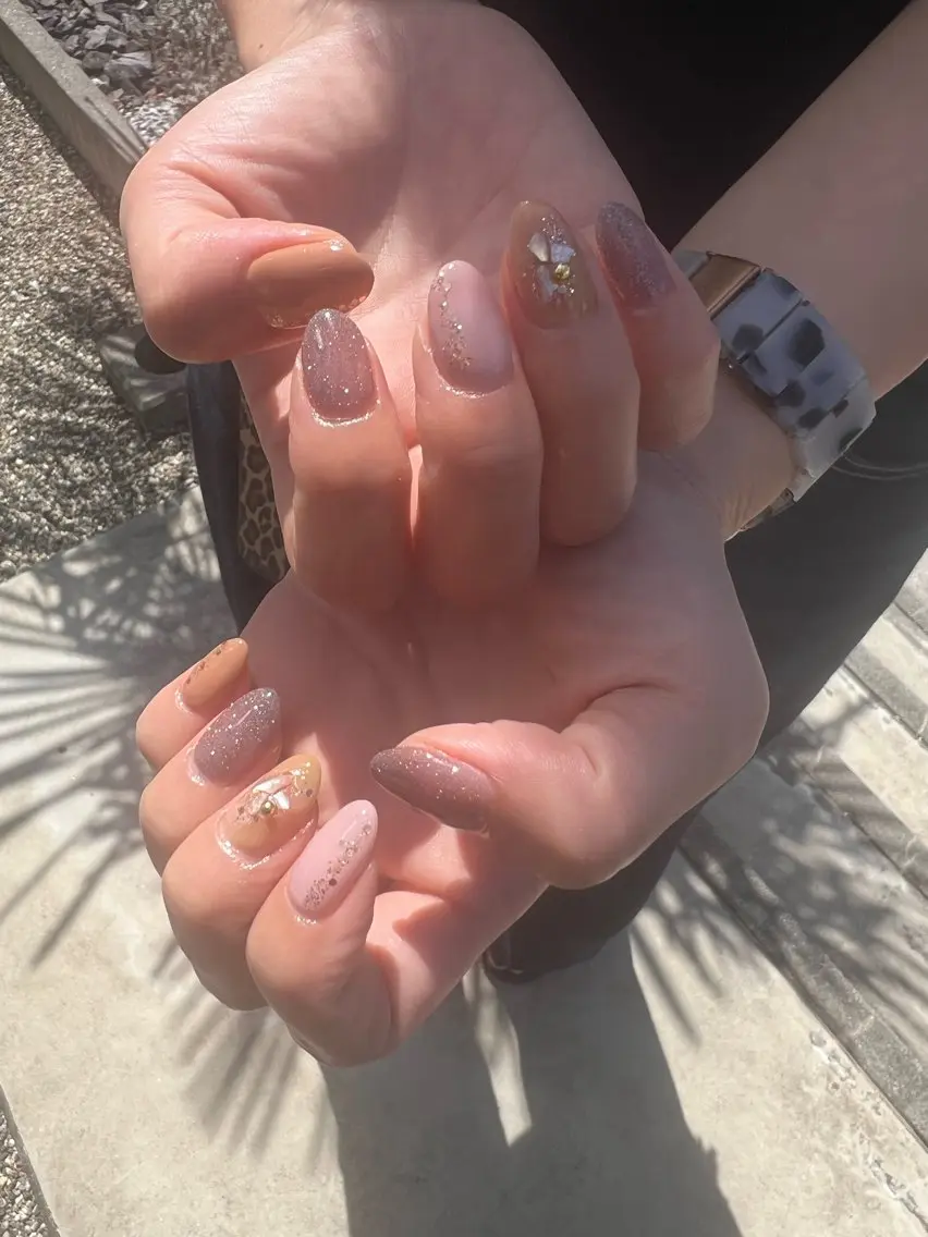ネイル アートネイル ラメ(グリッター) ワンカラーネイル ri.nail 12のネイルデザイン