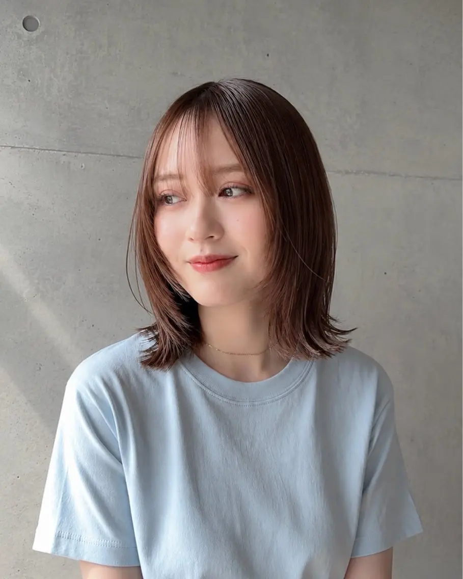 ミディアム カラー パーマ ヘアアレンジ レイヤーカット ストレートパーマ カット ヘアカラー トリートメント 🌱透明感カラー🌱 レイヤー/コウスケのヘアスタイル