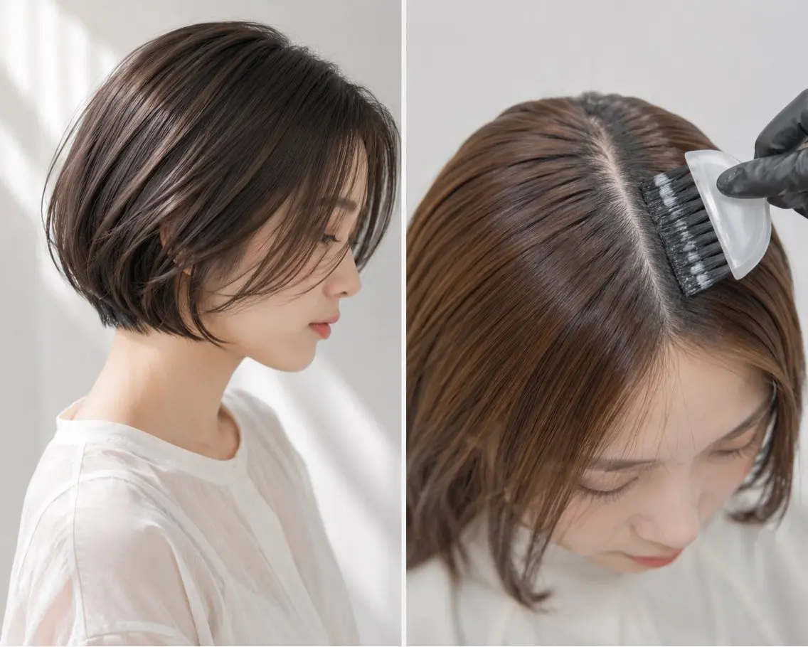 カット✂+リタッチカラー❤️🔥【おしゃれ染め、白髪染めどちらでもOK】+質感トリートメント💧の写真