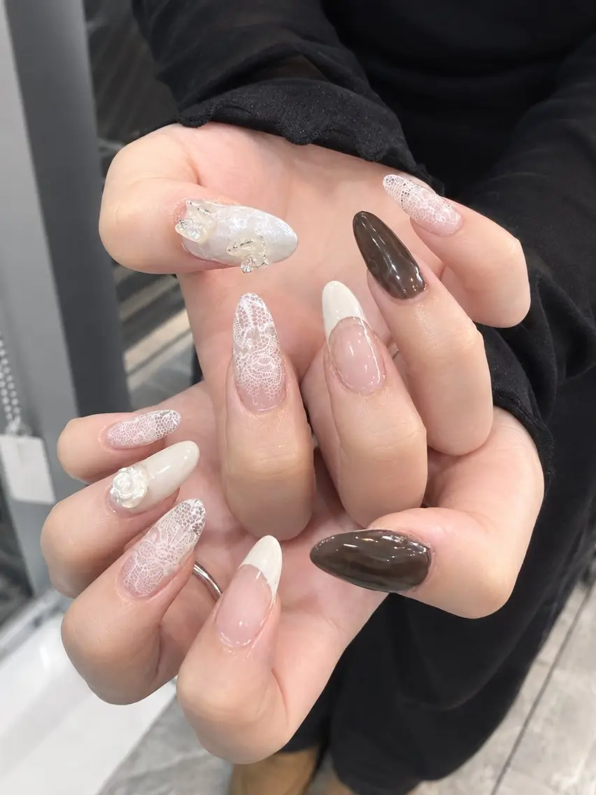 ネイル フレンチネイル ワンカラーネイル ワンホンネイル ハンドネイル HIBIKI/ 束感/透明感カラーのヘアスタイル