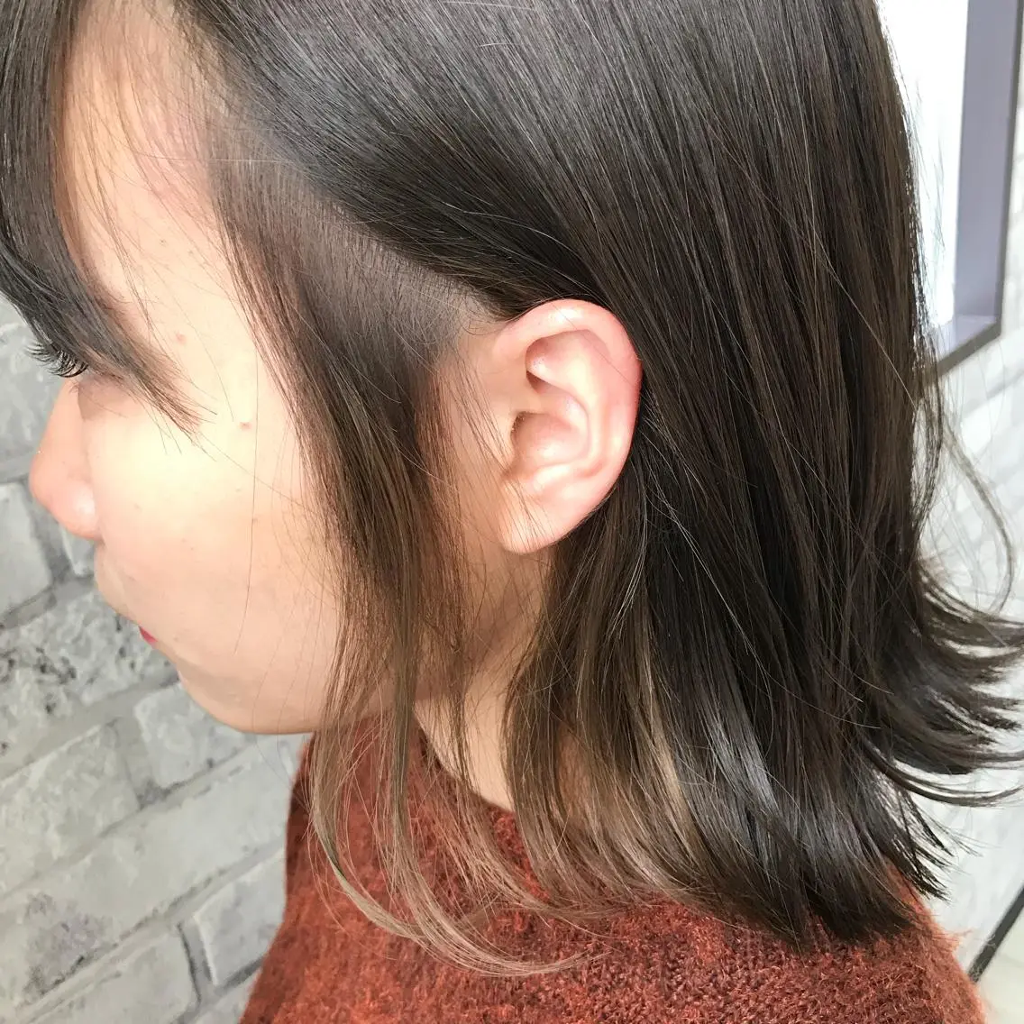 ショート カラー アッシュ ベージュカラー ダークアッシュ インナーカラー カット ヘアカラー Oopsレイヤー 加藤澄都のヘアスタイル