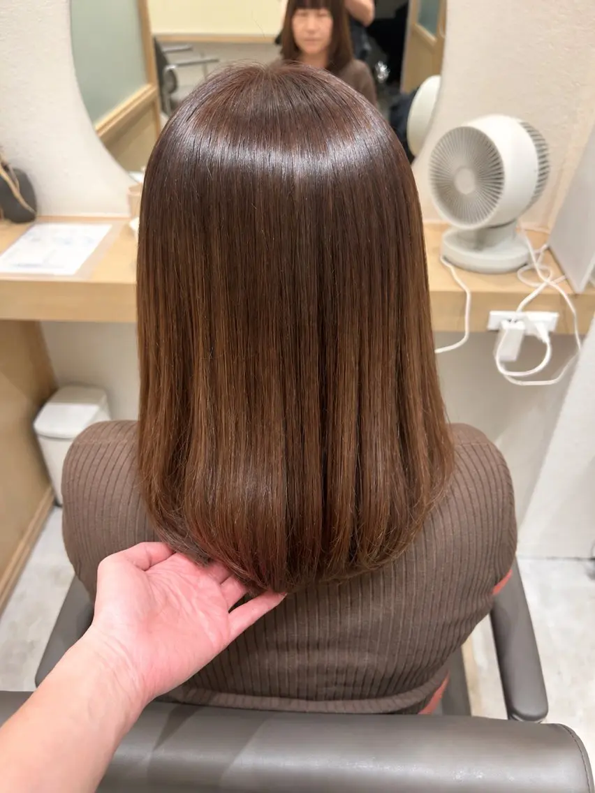 ミディアム カラー ヘアカラー 久木原 ゆりのヘアスタイル