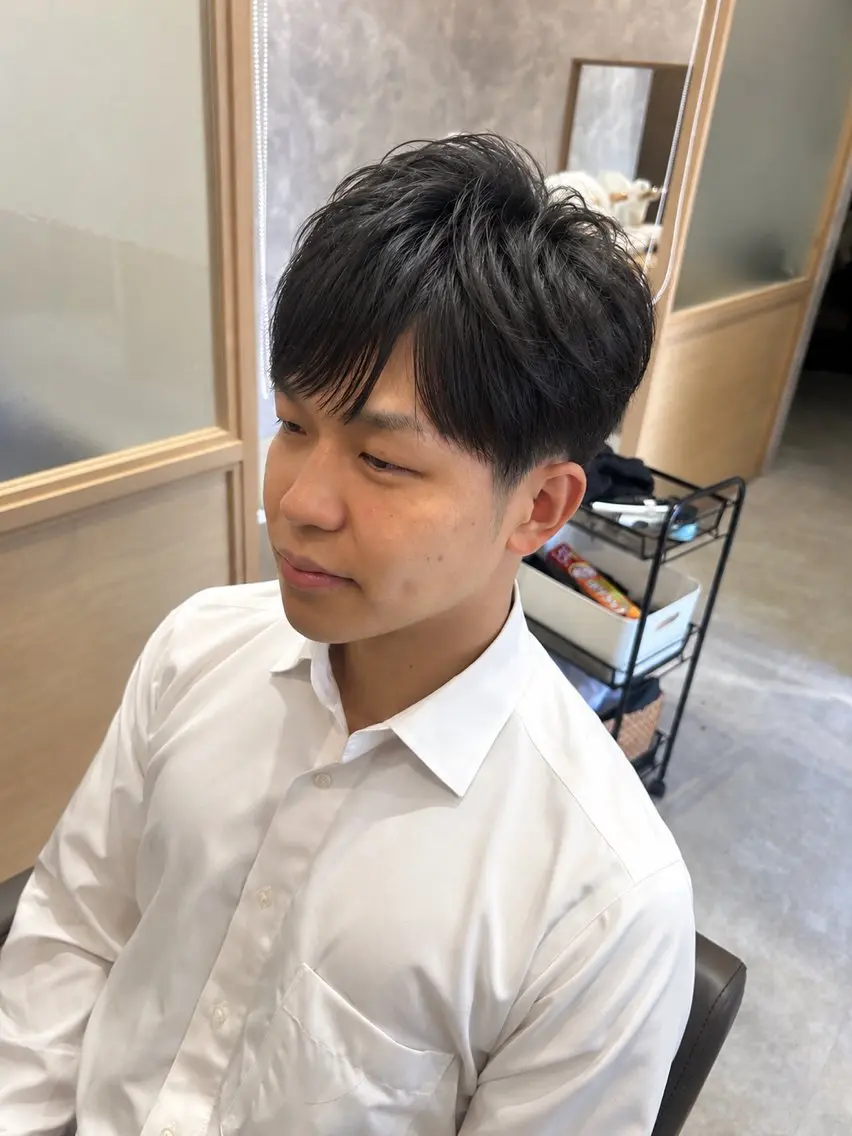 ショート メンズ メンズパーマ カット トリートメント ヘッドスパ 久木原 ゆりのヘアスタイル
