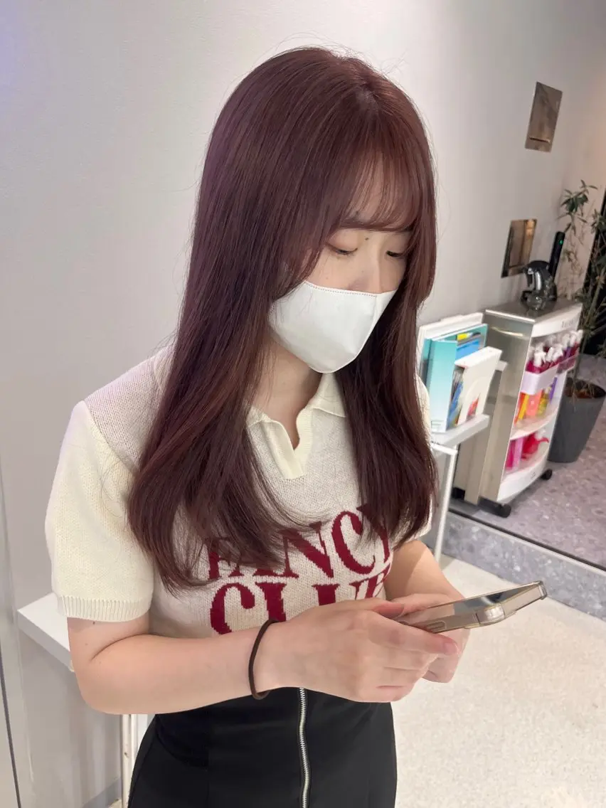 ロング カラー ヘアカラー KANA🎀韓国 🇰🇷ハイライトのヘアスタイル