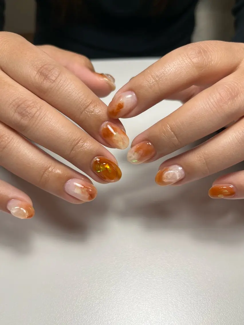 ネイル ブラウン ハンドネイル rana プライベートサロンのネイルデザイン