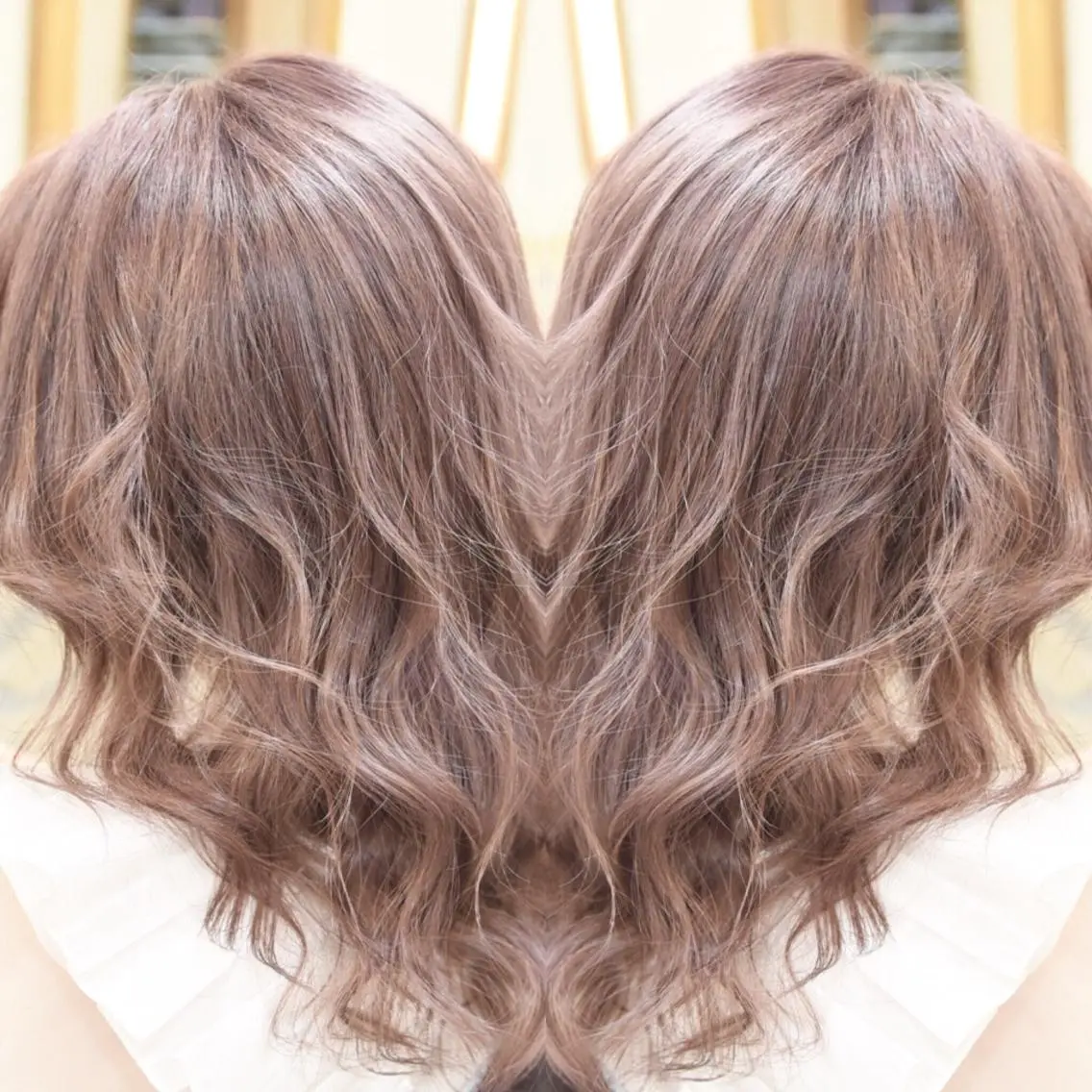 ミディアム カラー ヘアアレンジ 髪質改善×ハイトーン 中田啄也のヘアスタイル