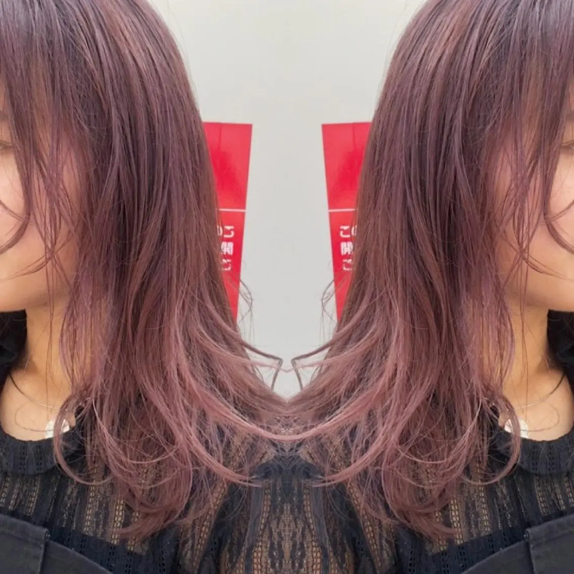 セミロング カラー ヘアアレンジ ピンクカラー バイオレットカラー カット ヘアカラー 竹内啓太 ボブのヘアスタイル
