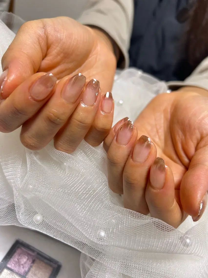 ネイル グラデーション ミラーネイル ハンドネイル nail salon L.Nのネイルデザイン