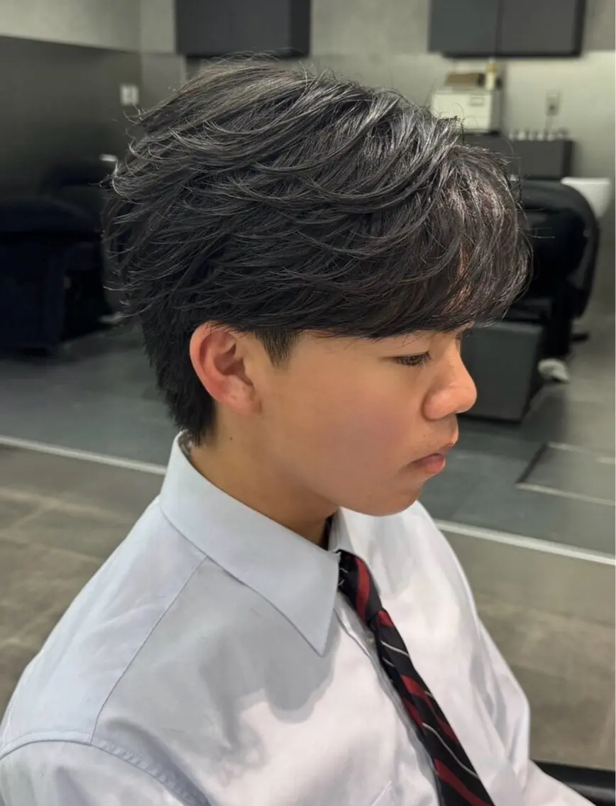 ショート パーマ メンズ カット パーマ 羽琉／✂️ メンズモデル募集中のヘアスタイル