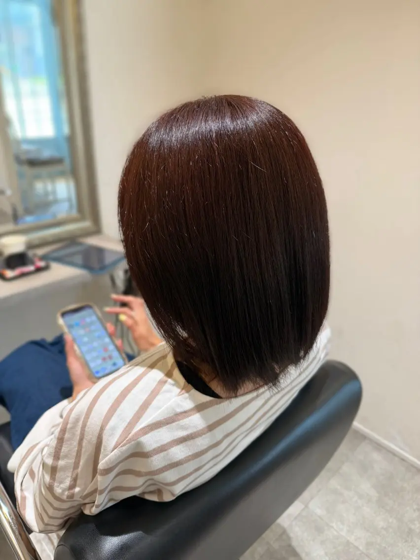 ミディアム カラー ブラウンカラー ピンクカラー ピンクブラウン レッドカラー ヘアカラー ～✩.*˚ 𝐀𝐈𝐊𝐀のヘアスタイル