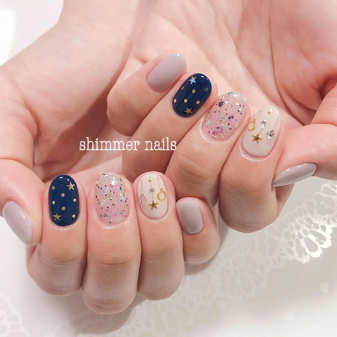 ネイル 冬ネイル フットネイル shimmer nailsのネイルデザイン