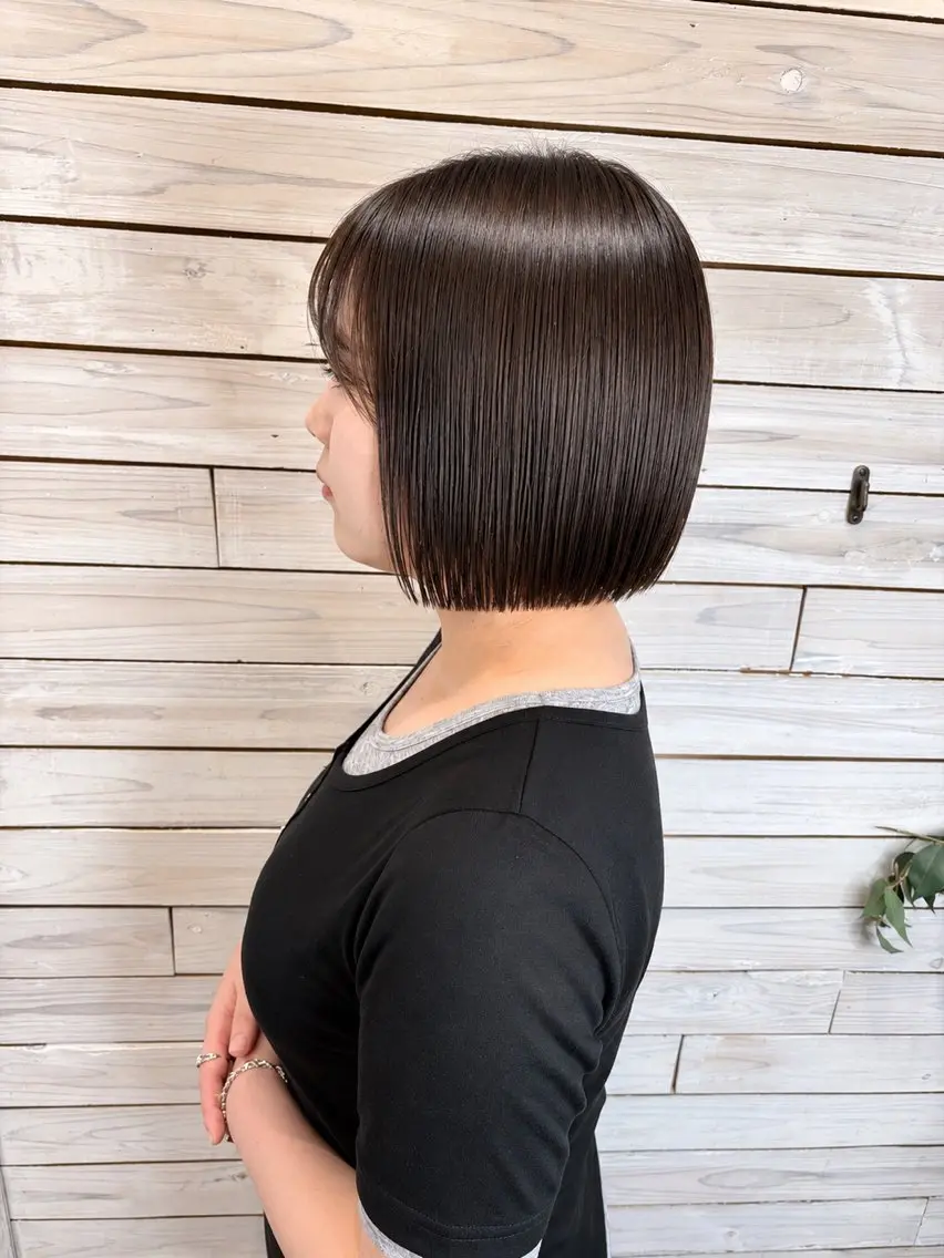 ミディアム ボブ カット ヘアカラー ボブ指名多数◎ 田中夕子のヘアスタイル